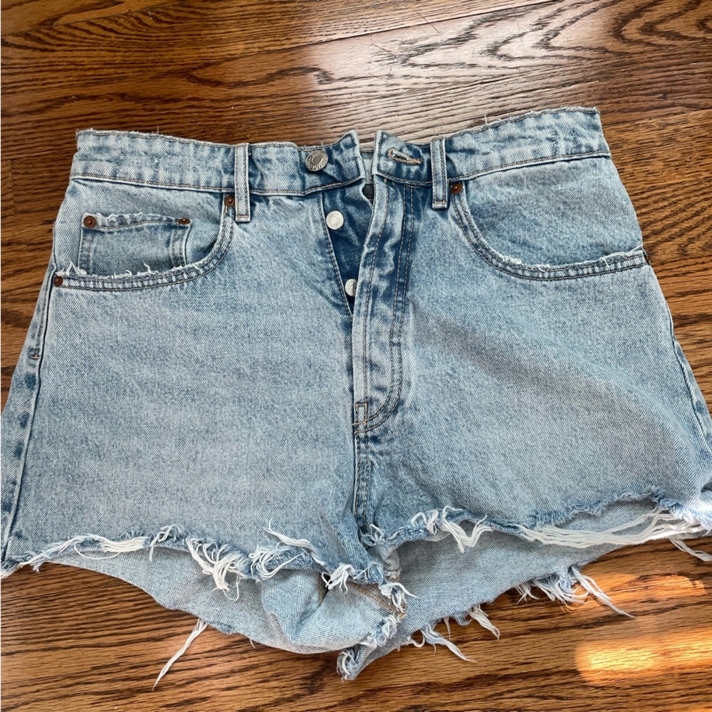 Zara Button Jean Shorts